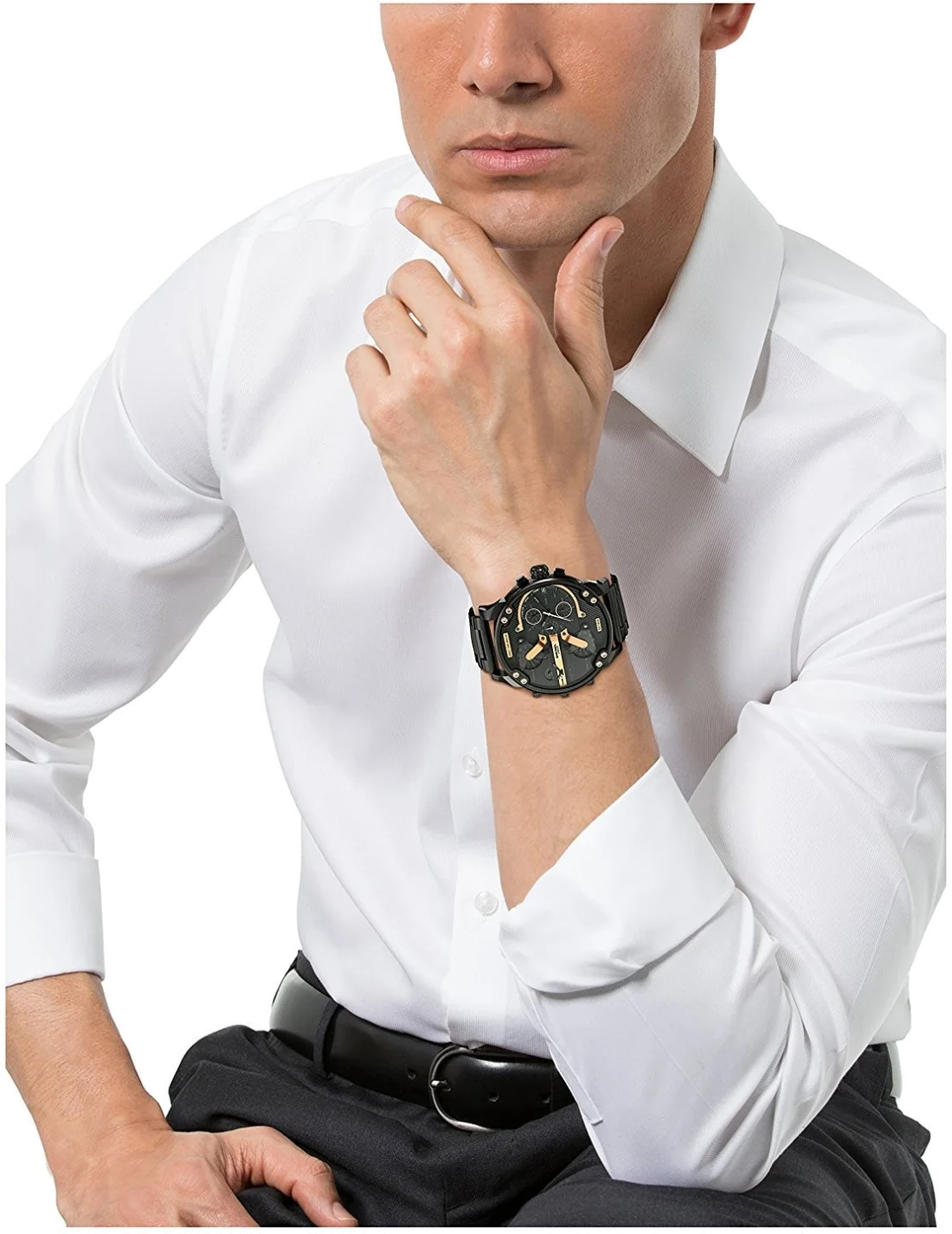 Diesel Mr Daddy 2.0 DZ7312 Black Rose Gold Watch | Montres Outlet