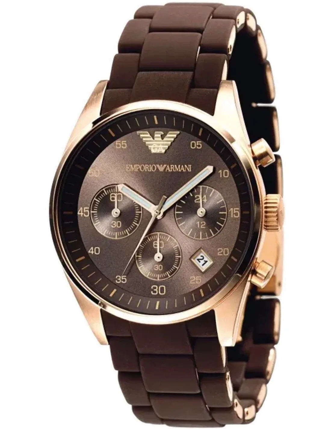 Emporio Armani AR5891 Women's 38mm Brown Dial Silicone | Montres