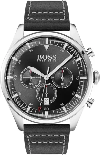 Montre Hugo Boss 1513708 homme cadran noir bracelet cuir