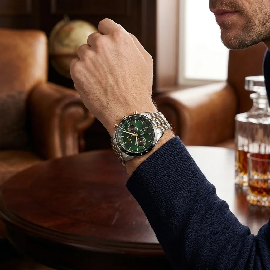 Hugo boss オリーブグリーン ハンドバッグ スタッズ付き y2k Hugo Boss Tourmaster 1514287 Green Watch | Montres Outlet