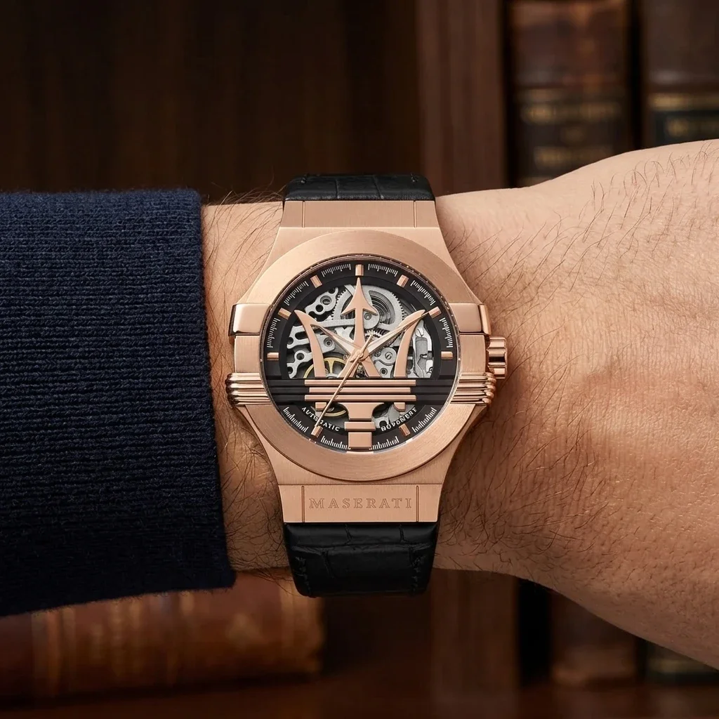 メダマデイト Maserati Potenza R8821108002 Skeleton Automatic Men's Watch