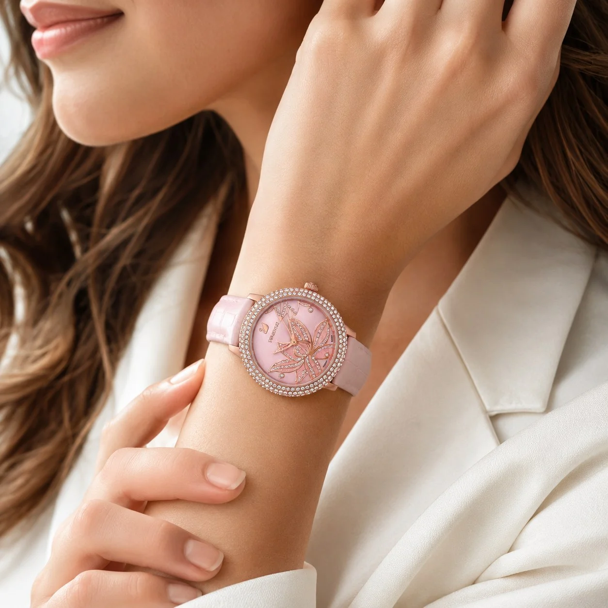 Swarovski 5575217 Women's 36mm Silver Dial Leather | Montres Outlet