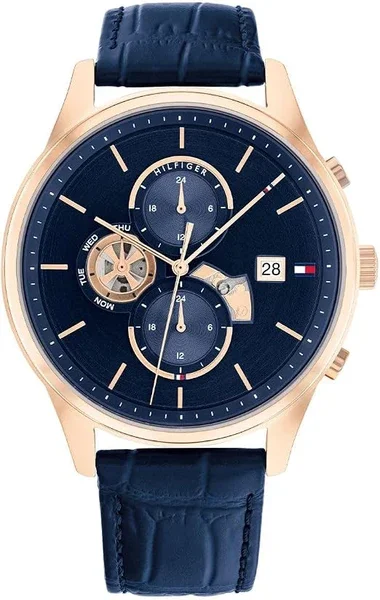 Montre Tommy Hilfiger 1710503 homme cadran bleu bracelet cuir